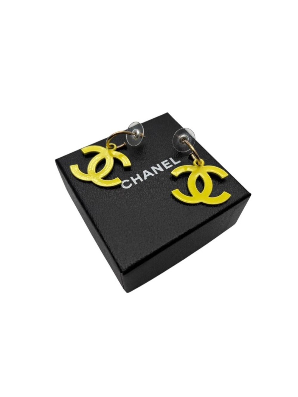 Chanel CC Logo Swing Earrings 03 Yellow Gold